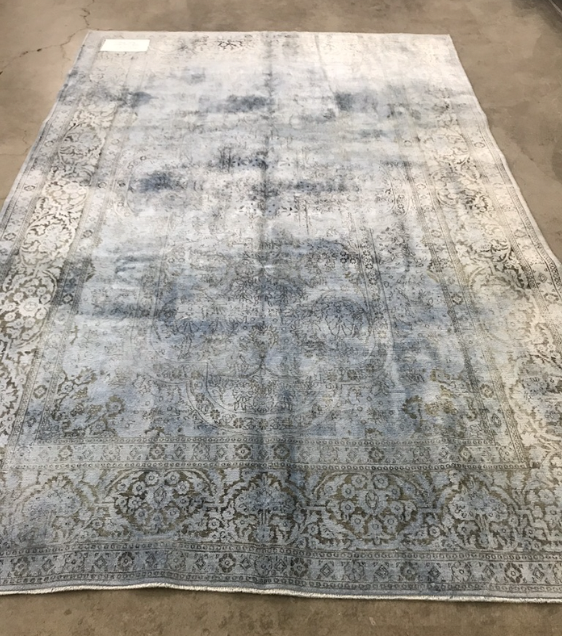 6' x 9'3" over dyed silk, baby blue