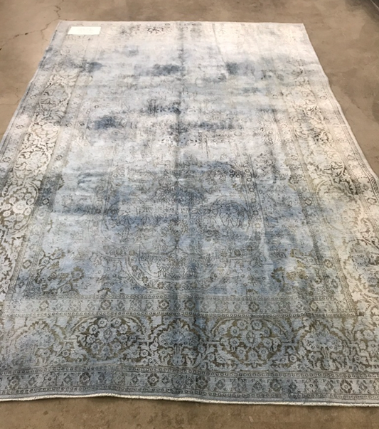 6' x 9'3" over dyed silk, baby blue