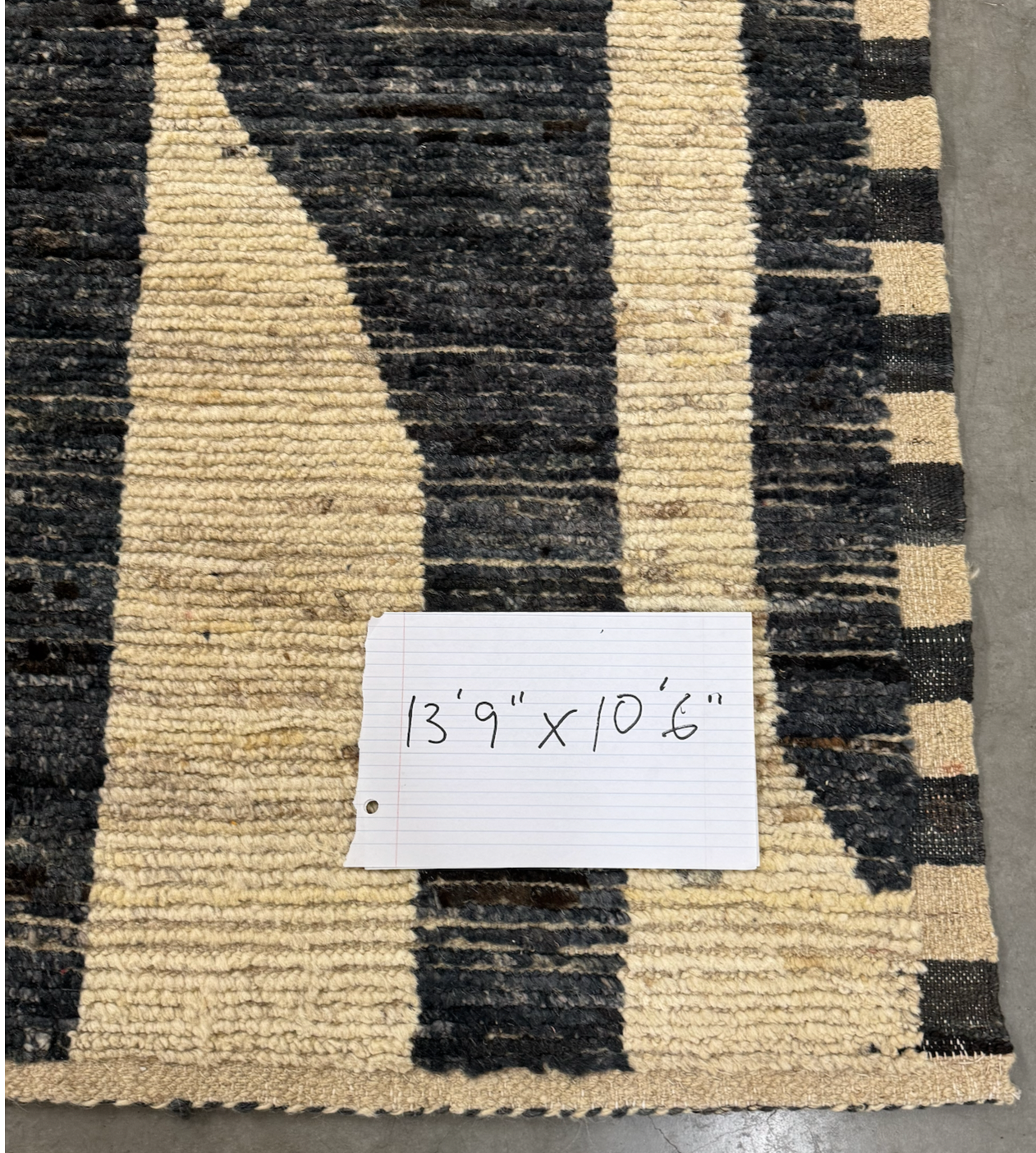 10'6" x 13'9" Murat, cream and black, Moroccan