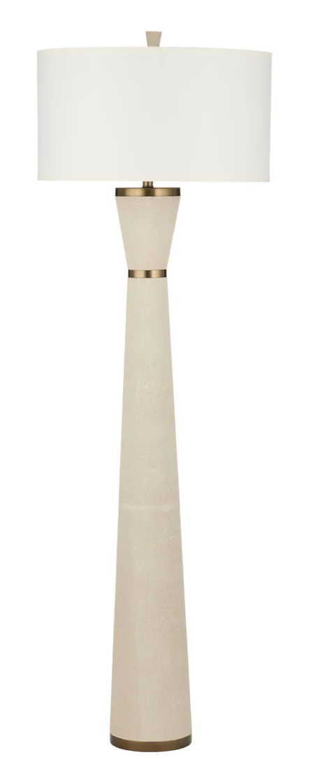 Galuchat, ivory hourglass floor lamp