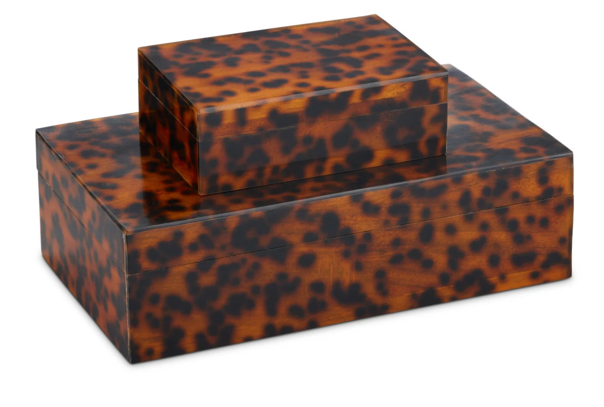 Faux Tortoise shell box, set of 2