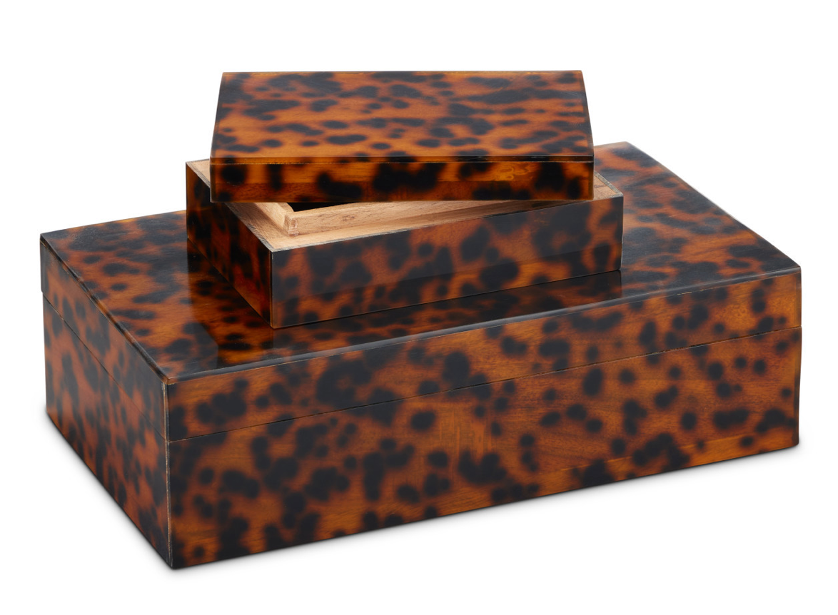 Faux Tortoise shell box, set of 2