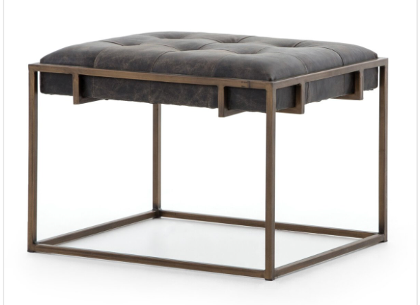Oxford Accent Stool, Rialto Ebony, 23.50"w x 19.75"d x 17.00"h