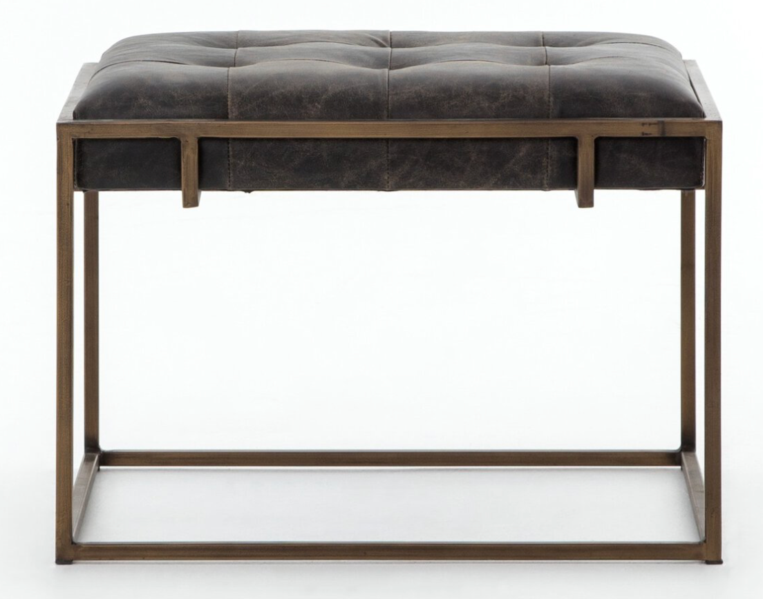 Oxford Accent Stool, Rialto Ebony, 23.50"w x 19.75"d x 17.00"h