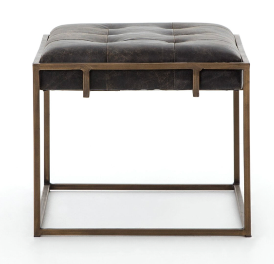 Oxford Accent Stool, Rialto Ebony, 23.50"w x 19.75"d x 17.00"h