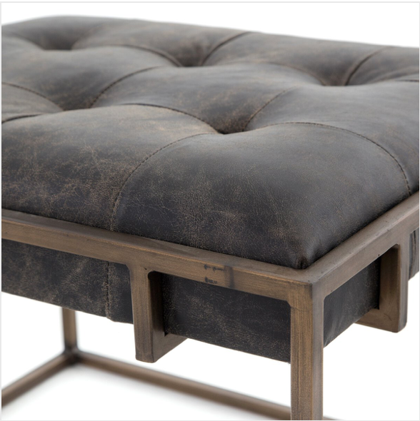 Oxford Accent Stool, Rialto Ebony, 23.50"w x 19.75"d x 17.00"h