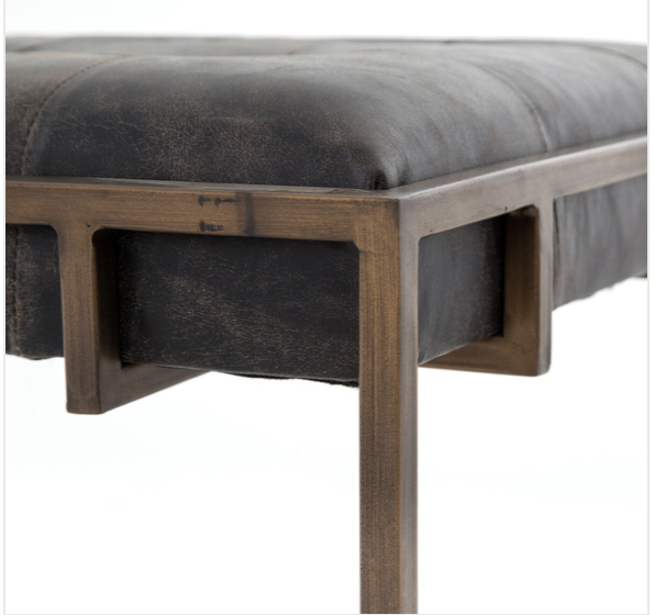 Oxford Accent Stool, Rialto Ebony, 23.50"w x 19.75"d x 17.00"h