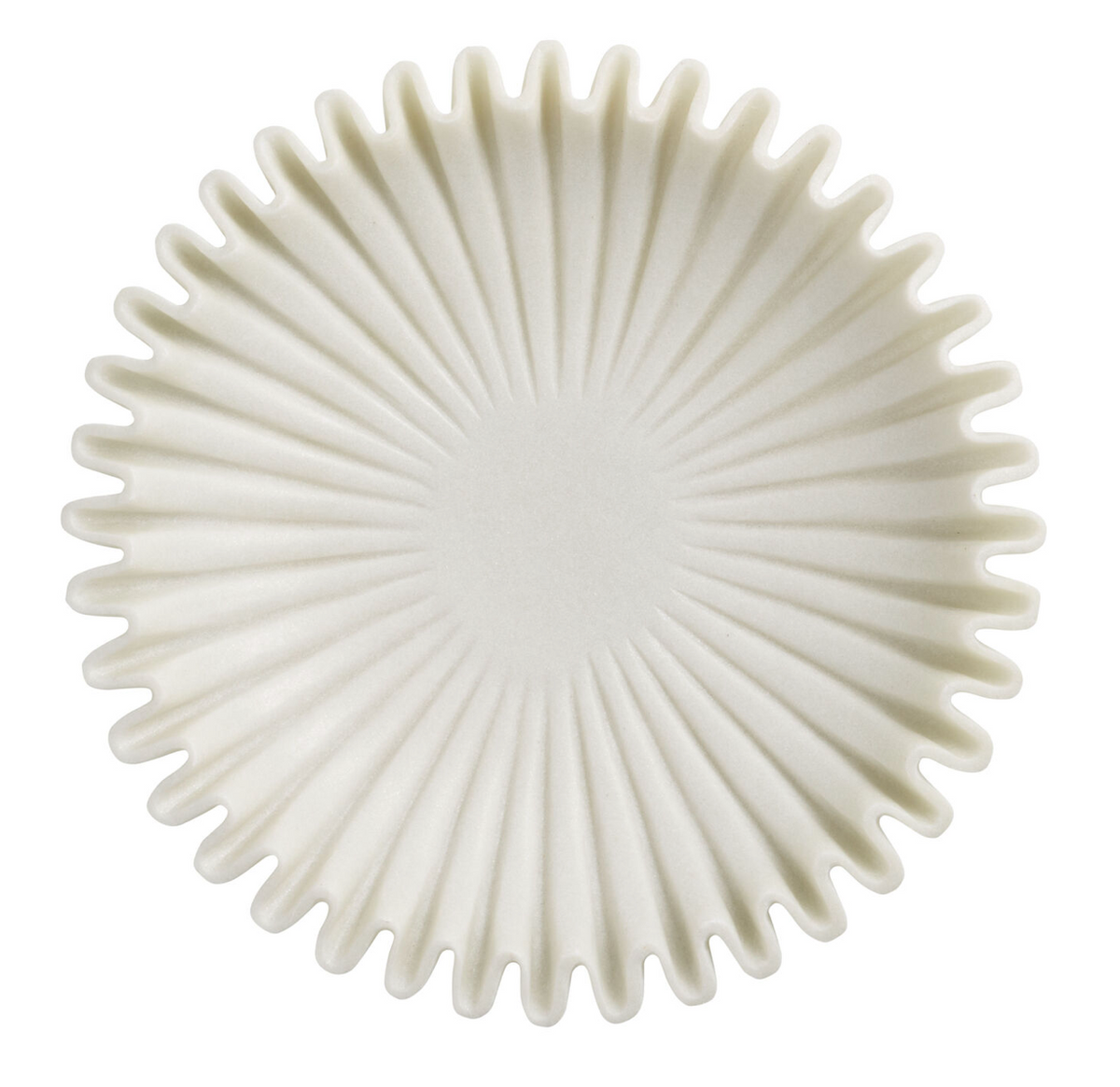 White faux marble accordion bowl