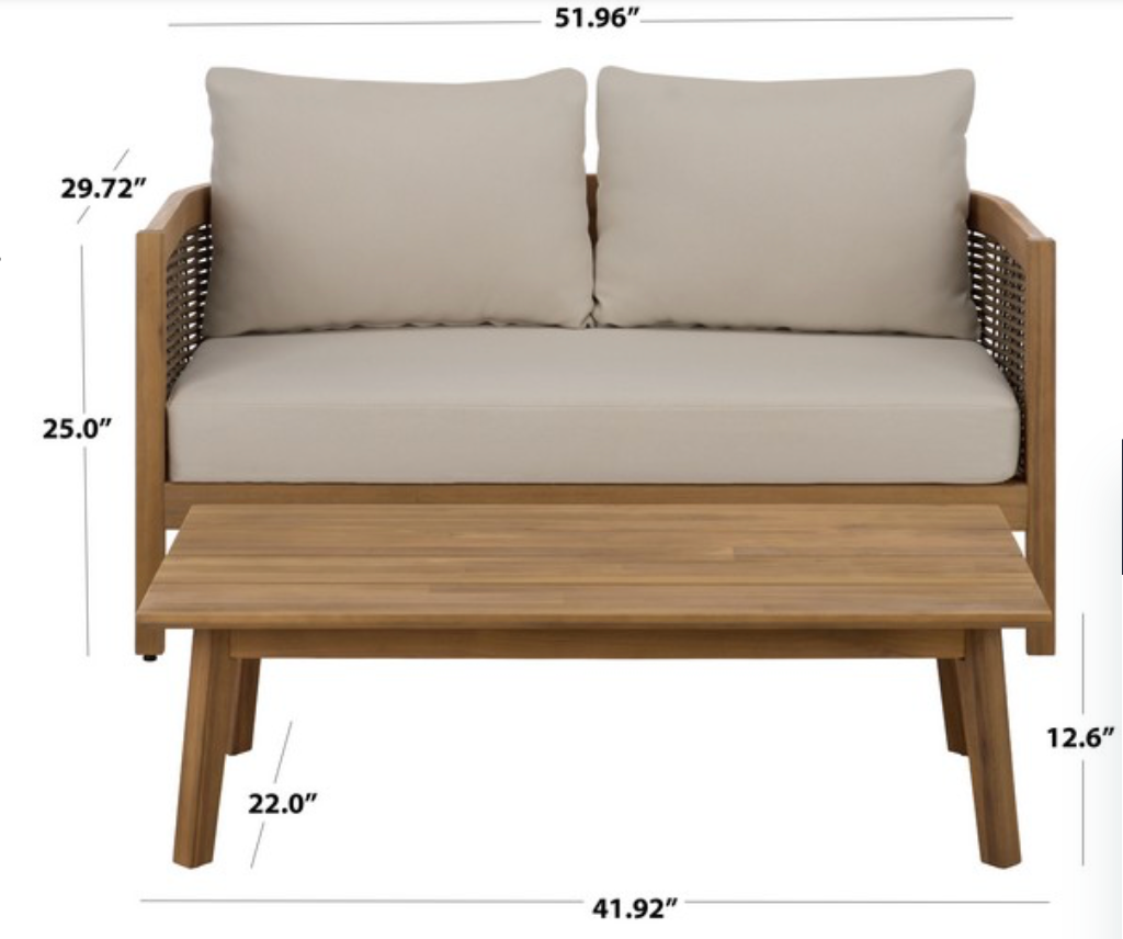 Amanda loveseat and coffee table