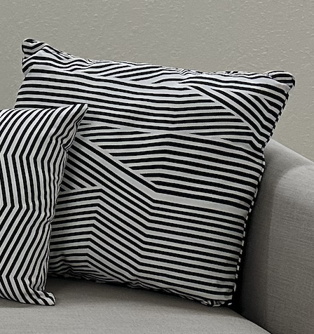 Black & white tweaked striped outdoor Euro