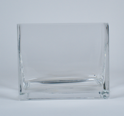 Clear glass square vase