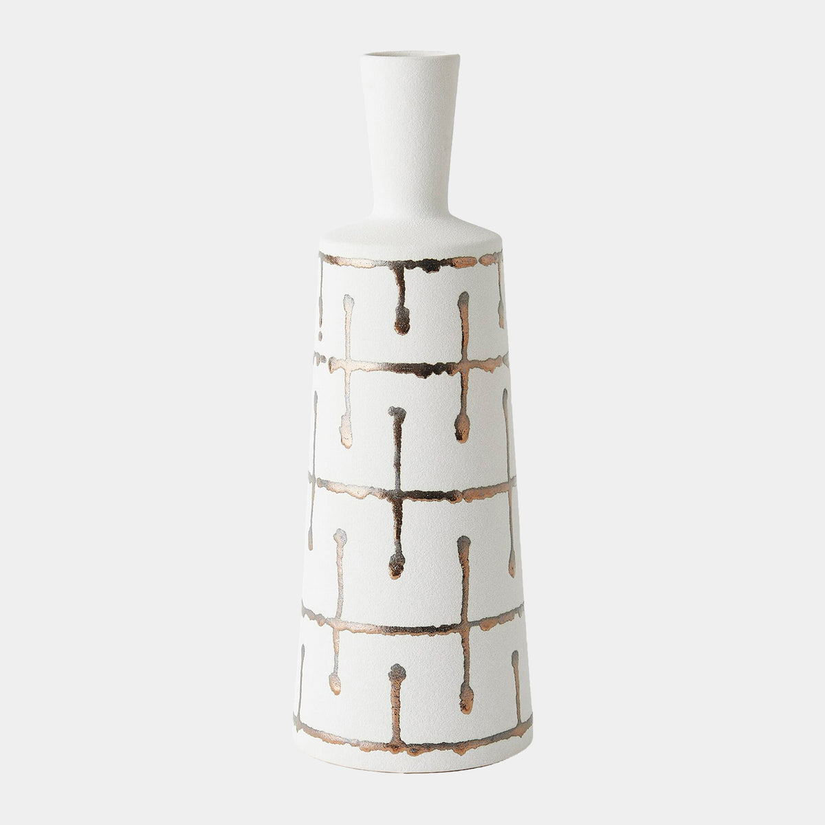Labirinto Golden Stripe White Vase, large