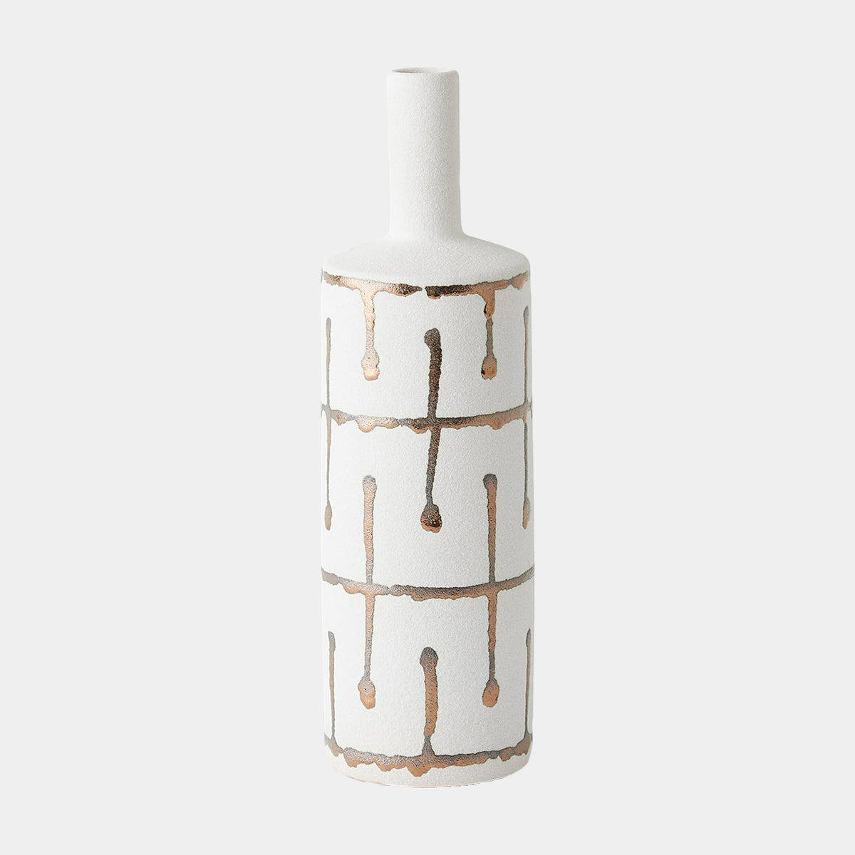 Labirinto Golden Stripe White Vase, medium