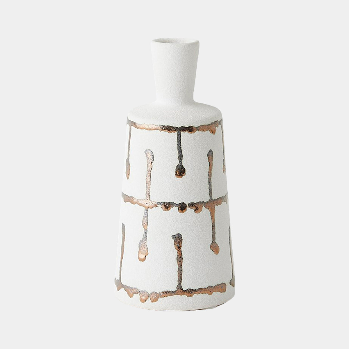 Labirinto Golden Stripe White Vase, small
