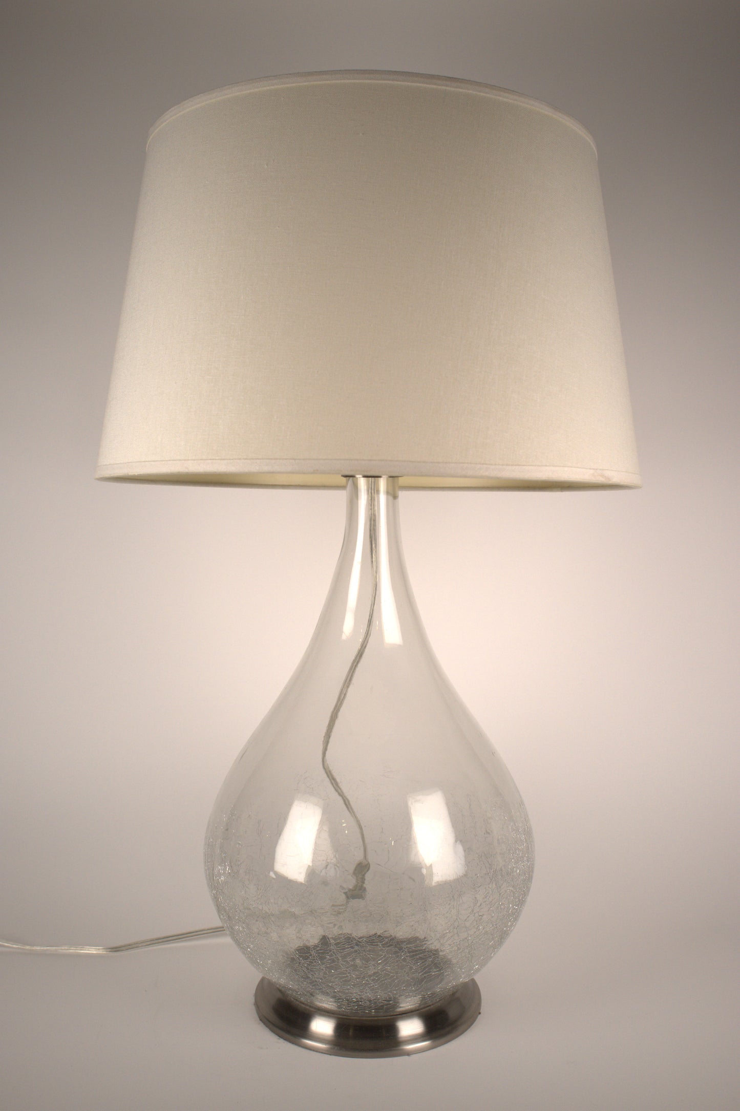 Bulbous Tear Drop Clear Glass Table Lamp