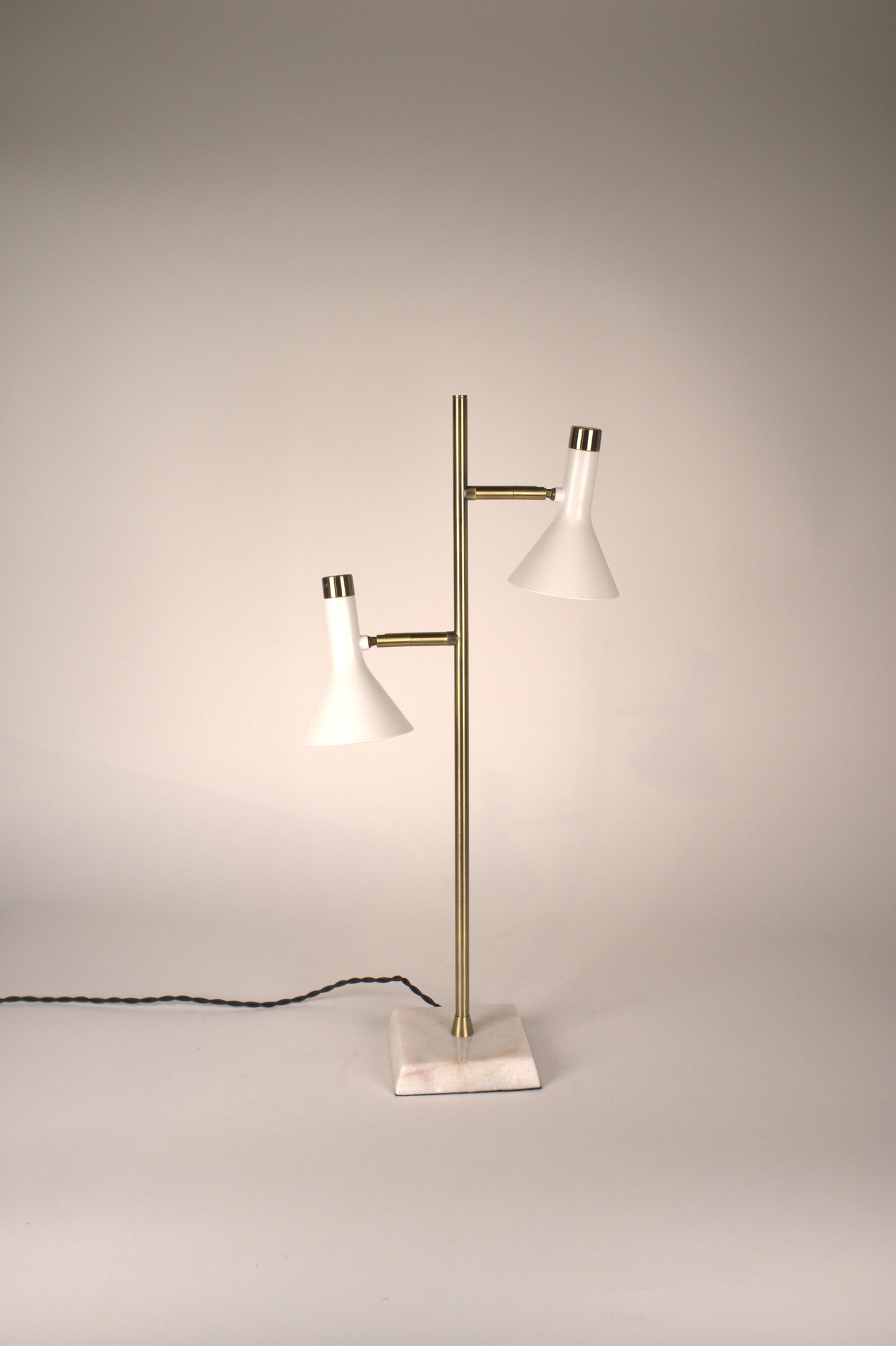 Two LED White Heads, Desk or Table Lamp