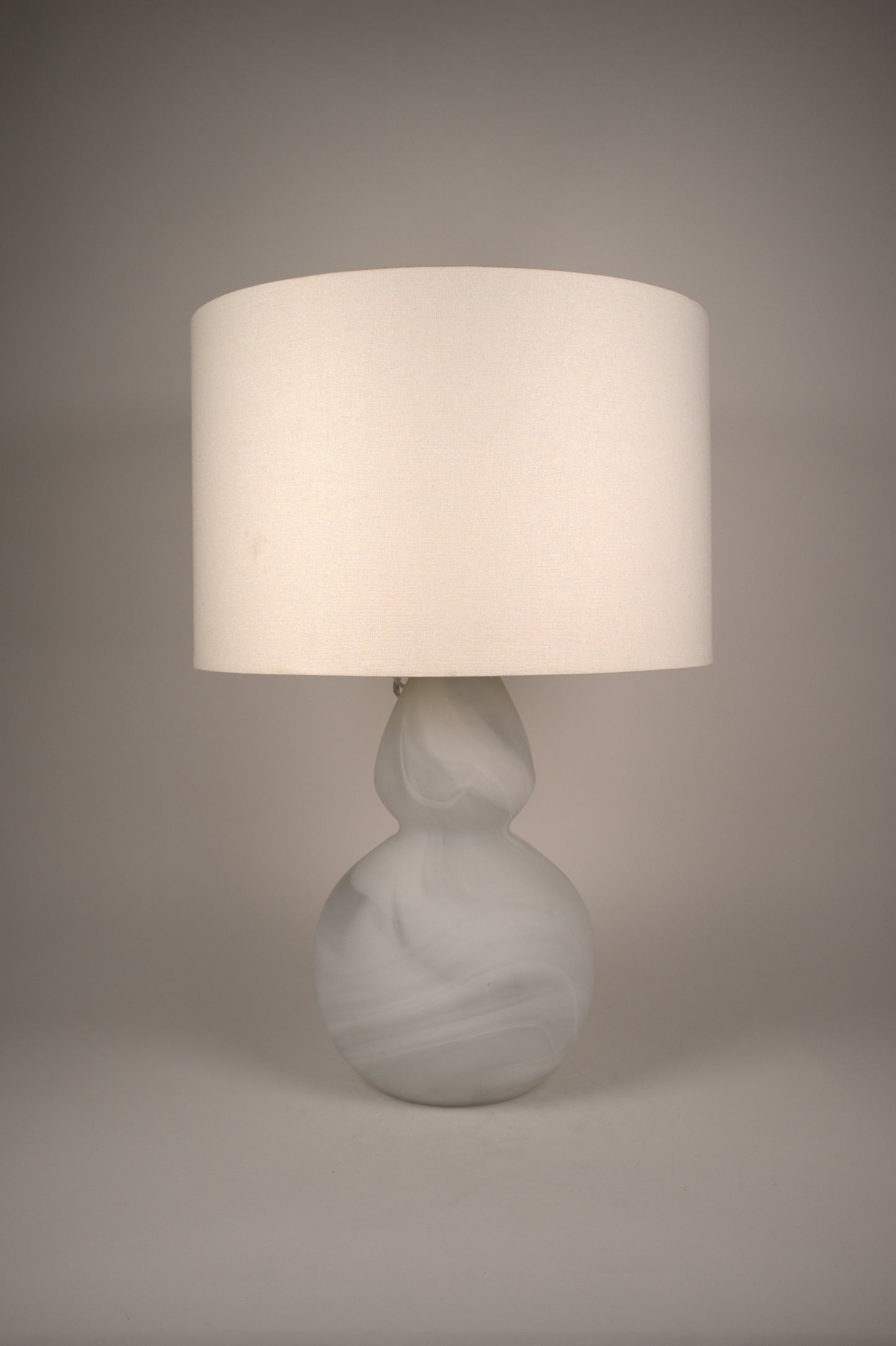 White glass table lamp, gourd shape