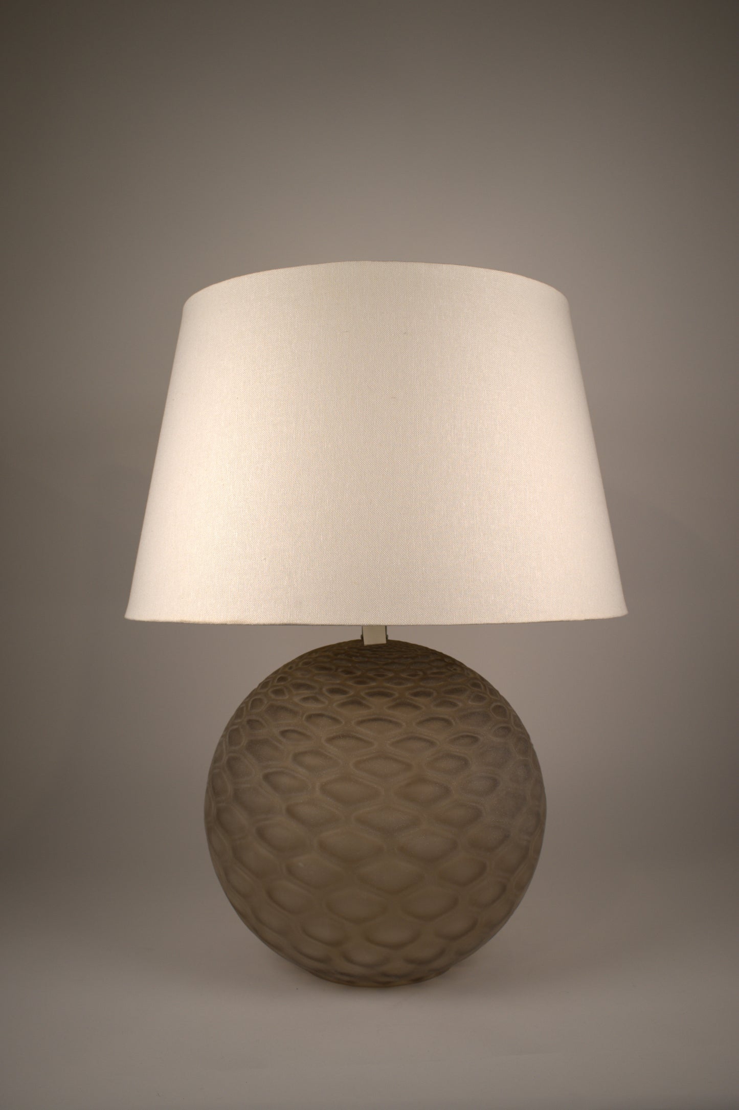 Round amber glass base, table lamp