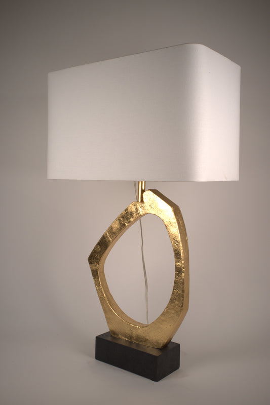 Sculptural Gold Leaf Table Lamp