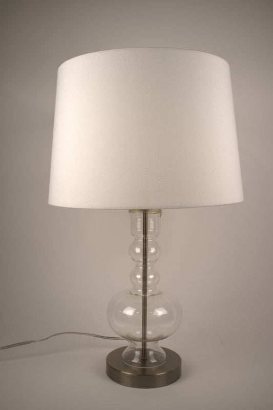 Clear glass shapely glass table lamp