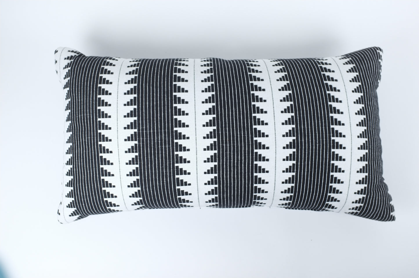 Black and White Striped Geo Lumbar Pillow