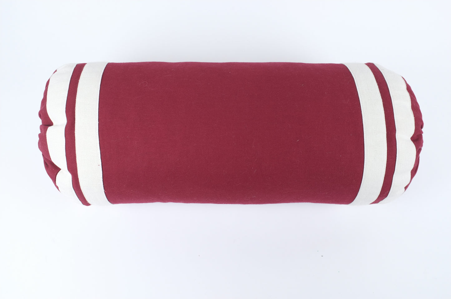 Red with White Bands Lumbar Pillow