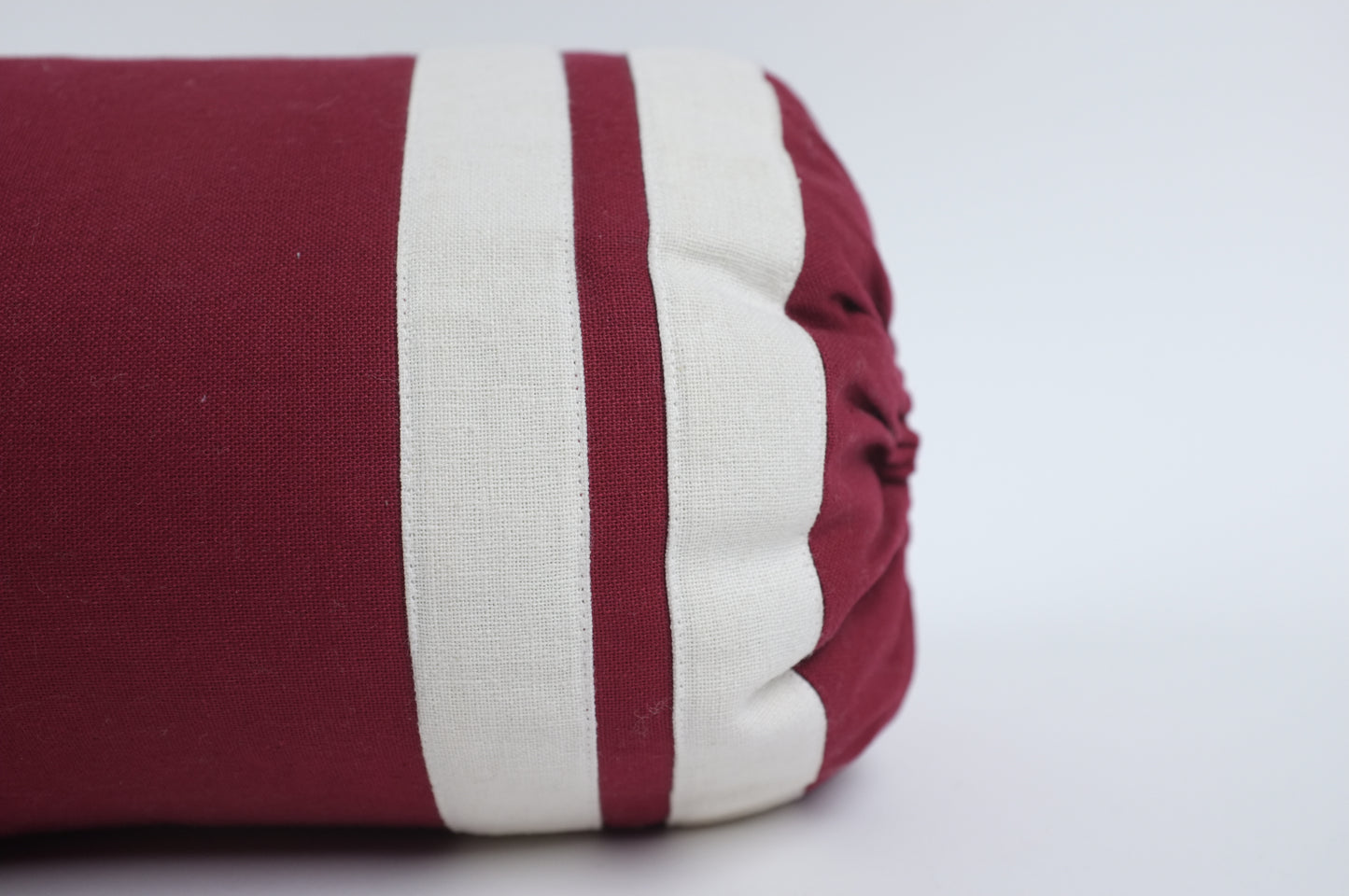 Red with White Bands Lumbar Pillow