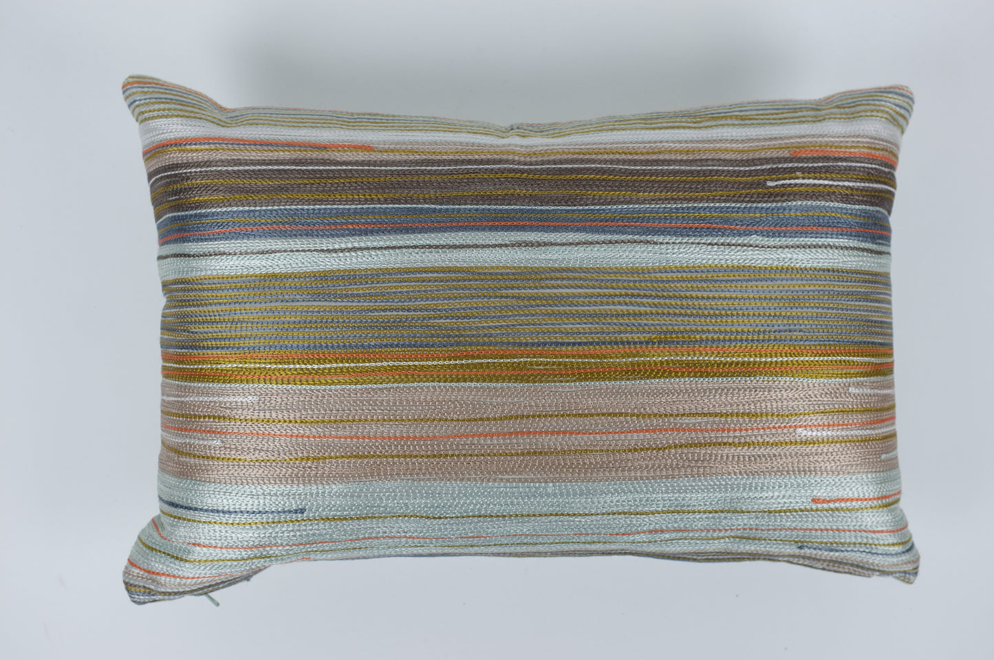 Satin Earth Tone Stripes Lumbar Pillow