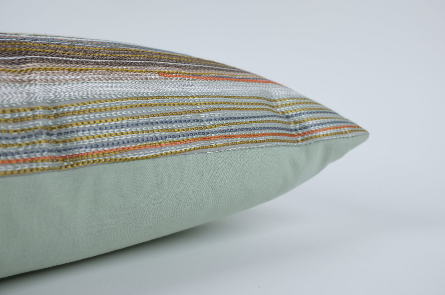 Satin Earth Tone Stripes Lumbar Pillow