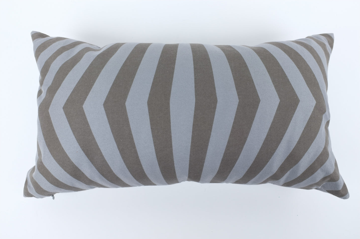 Brown and Blue Trippy Stripe Lumbar Pillow