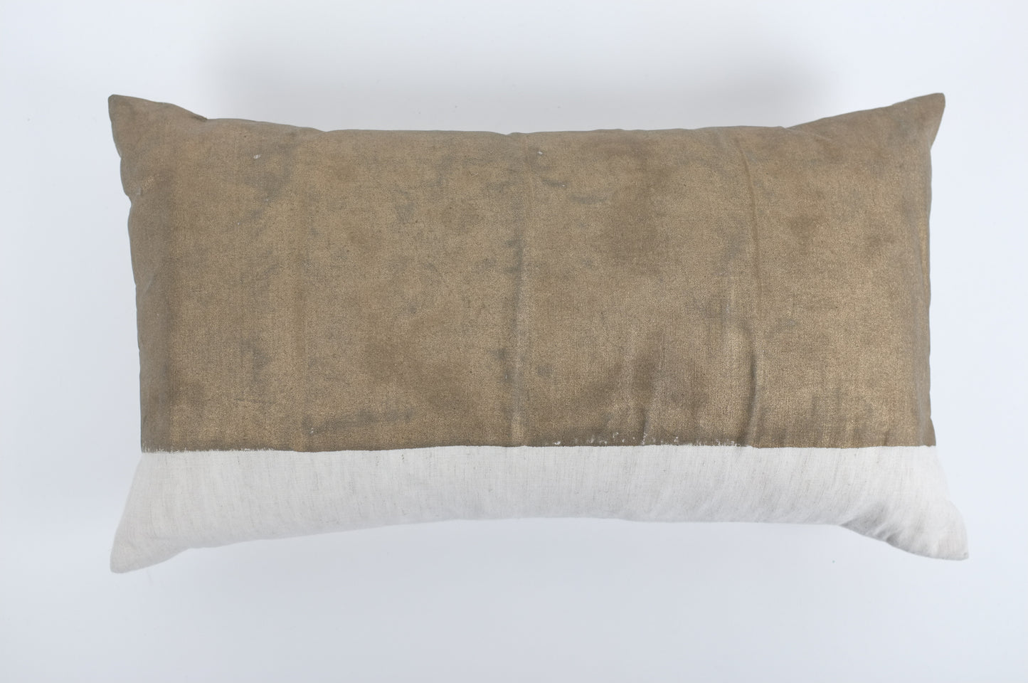 Gold and Ecru Block Lumbar Pillow