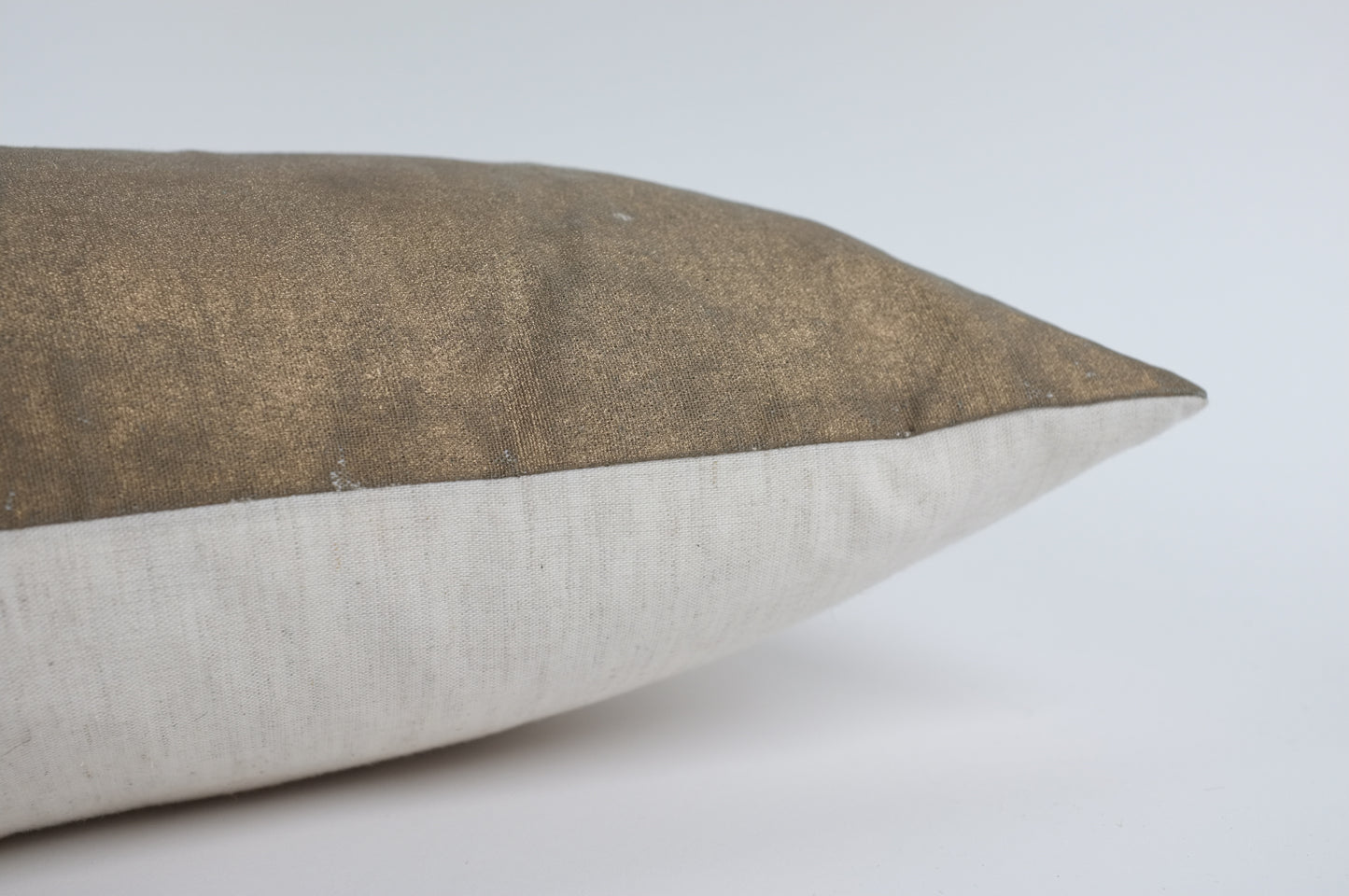 Gold and Ecru Block Lumbar Pillow