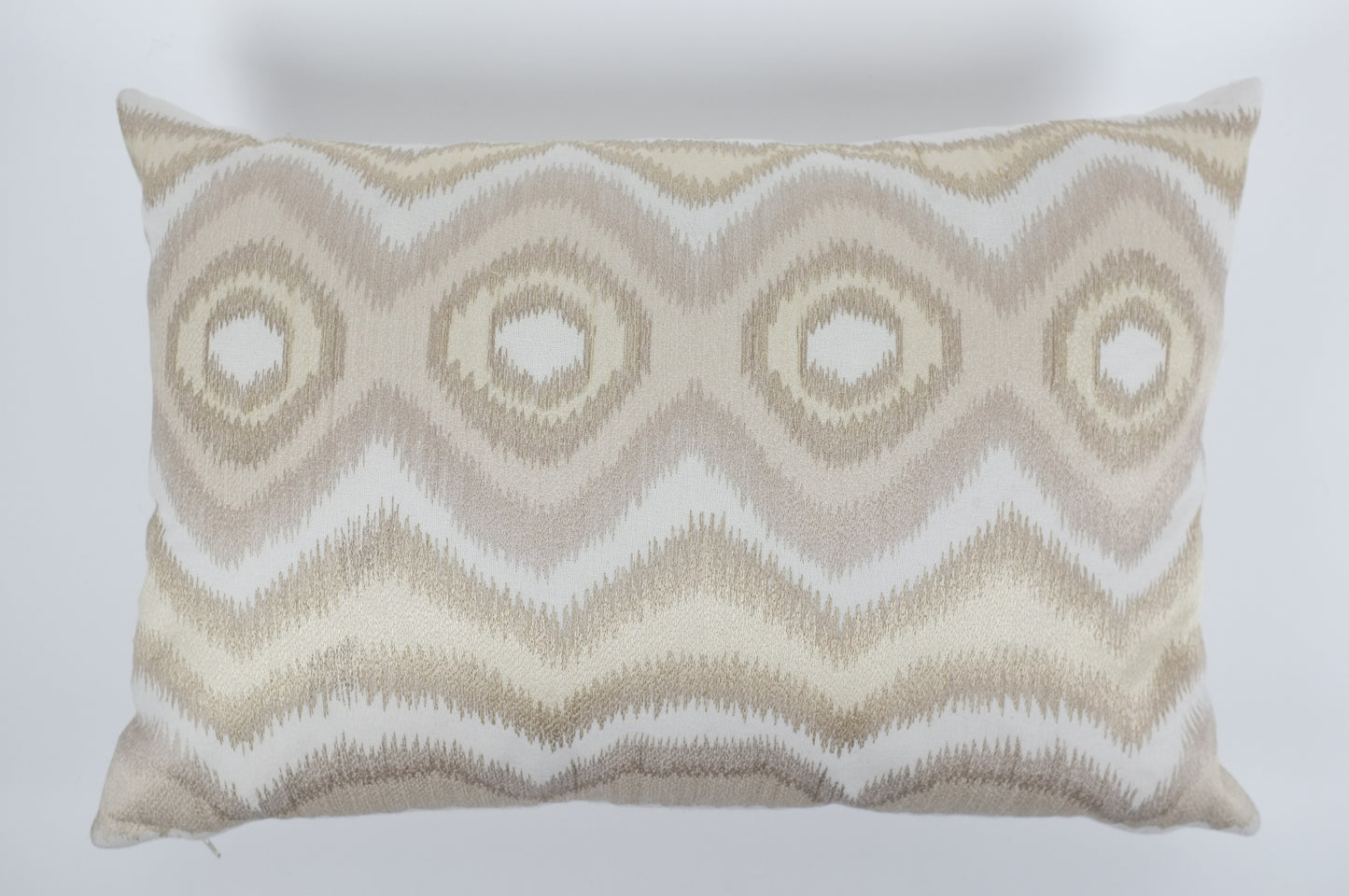 Ecru and Vanilla Tonal Ikat Lumbar Pillow