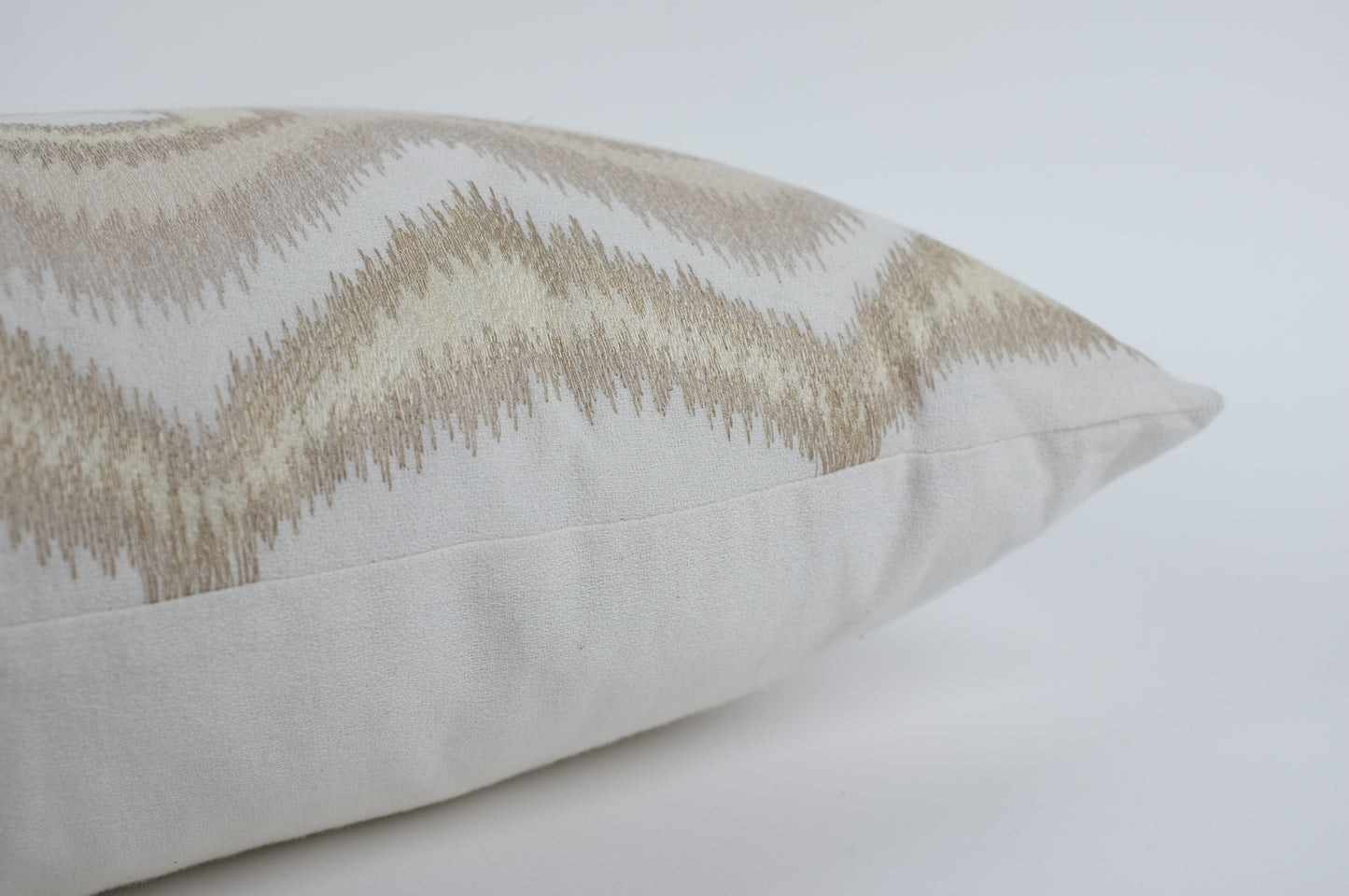 Ecru and Vanilla Tonal Ikat Lumbar Pillow