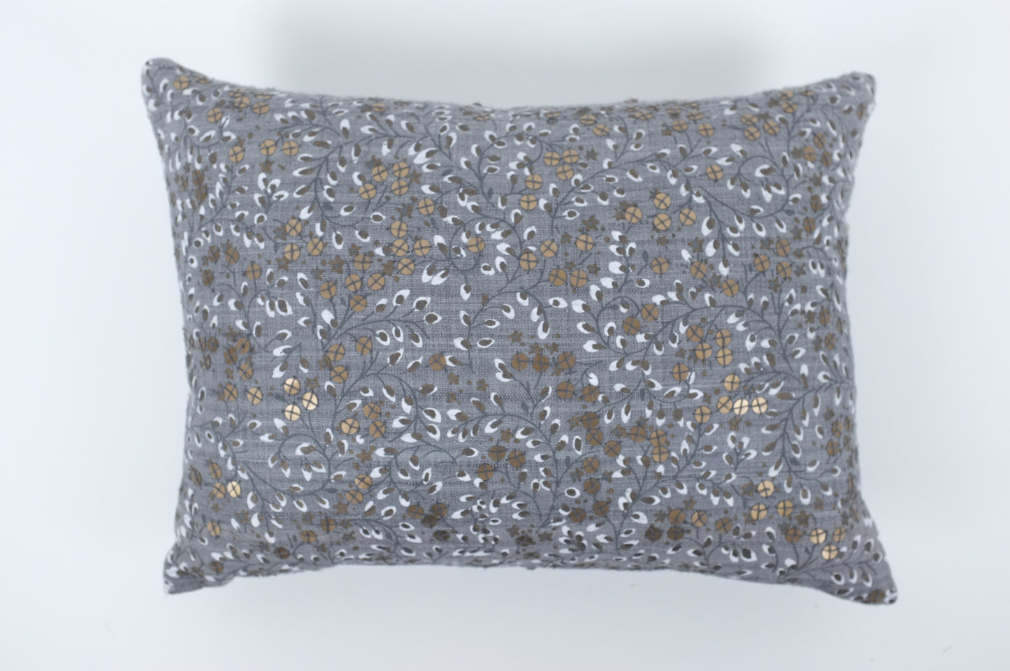 Grey with Bronze and Silver Sequins Lumbar Pillow