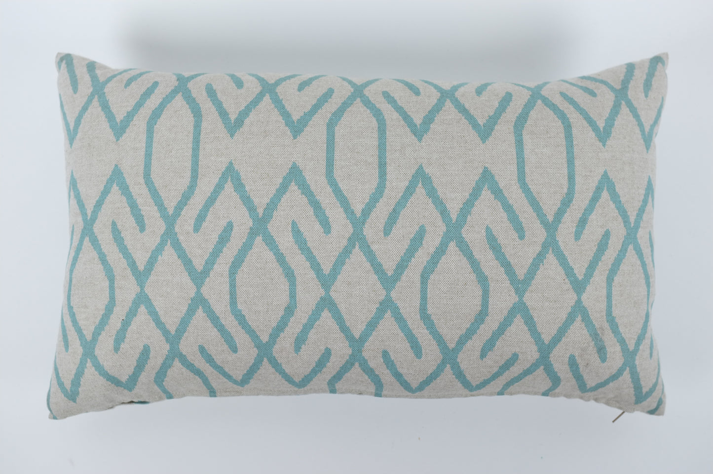 Grey with Aqua Stick Pattern Lumbar Pillow