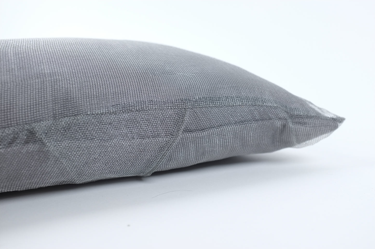 Grey with Sheer Silver Case Lumbar Pillow