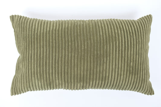 Olive Green Thick Corduroy Lumbar Pillow