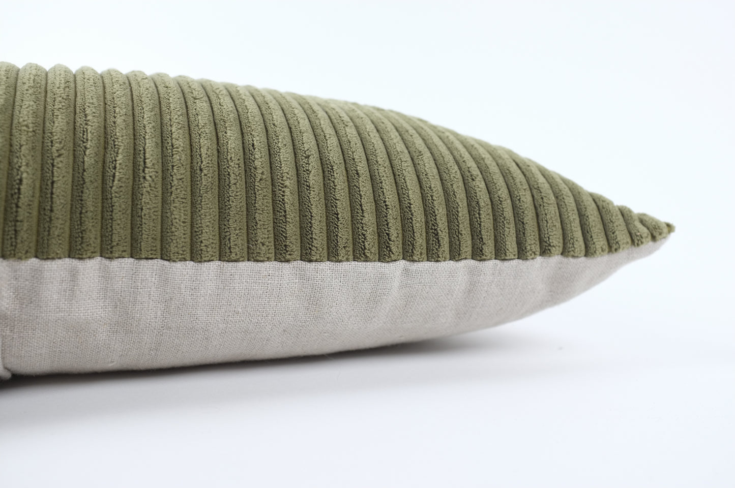 Olive Green Thick Corduroy Lumbar Pillow