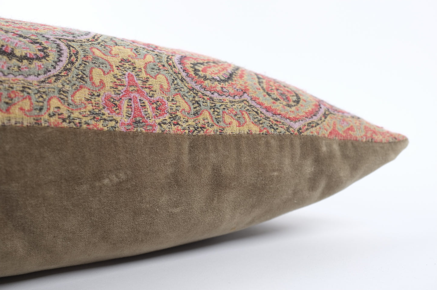 Red and Sage Garden Paisley Lumbar Pillow