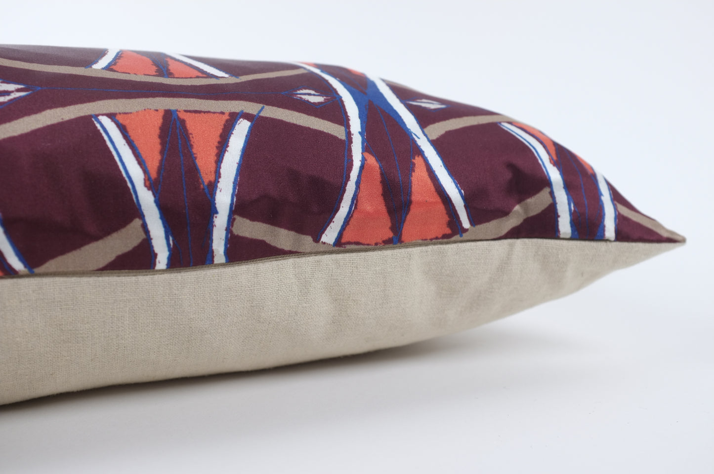 Satin Dual African Prints Lumbar Pillow