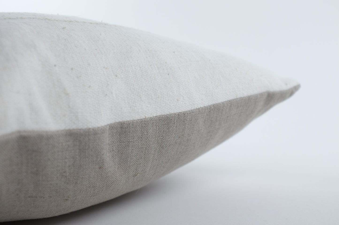 White with Khaki Slitted Band Lumbar Pillow