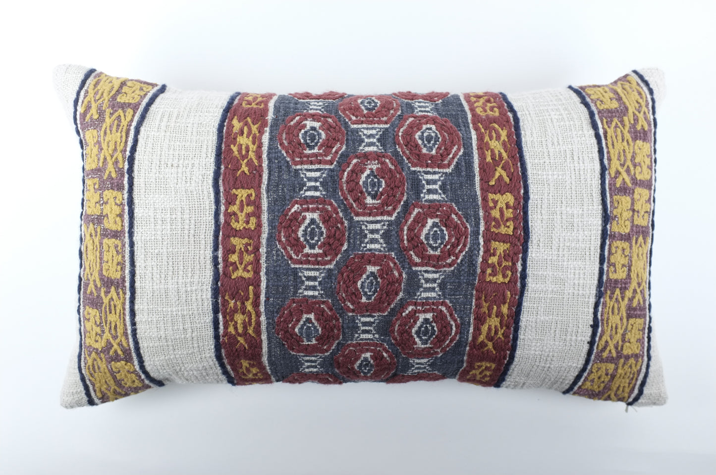 Striped Turkish Rug Patterns Lumbar Pillow