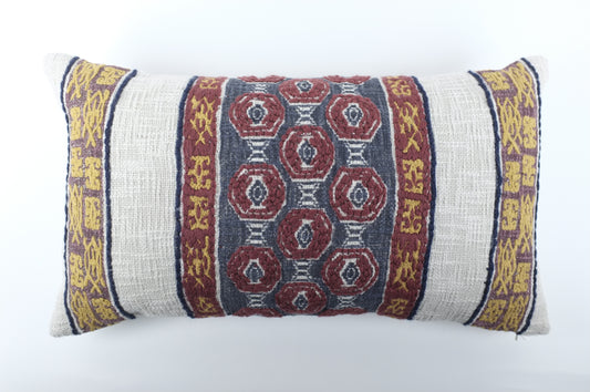 Striped Turkish Rug Patterns Lumbar Pillow