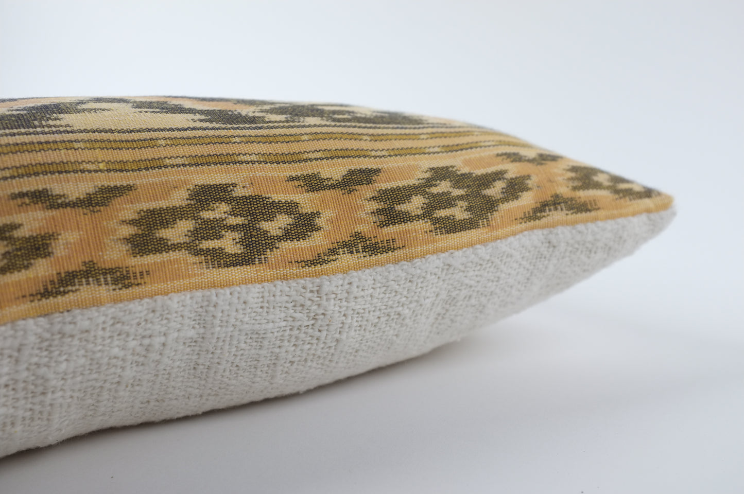 Mustard and Gold Ikat Lumbar Pillow