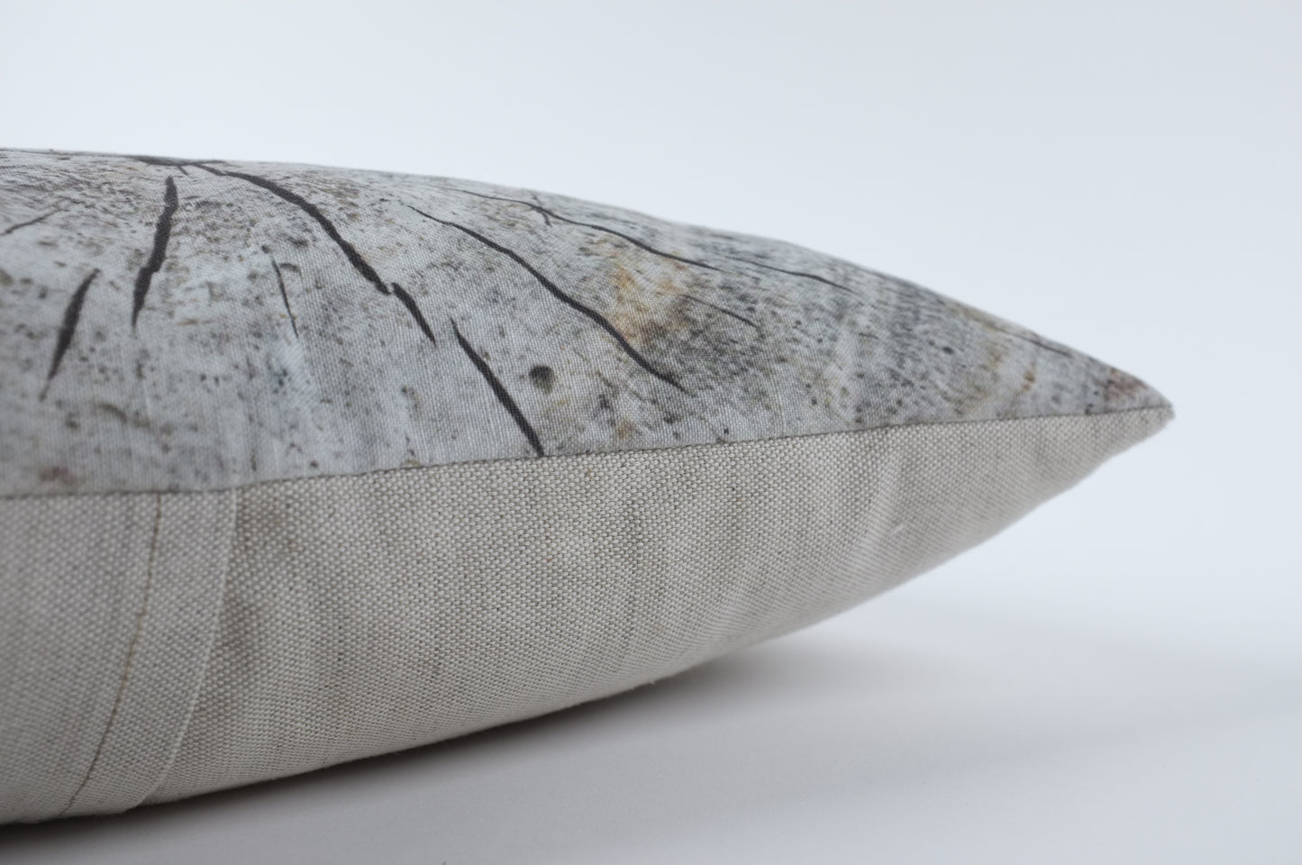 Grey Wood Stump Print Lumbar Pillow