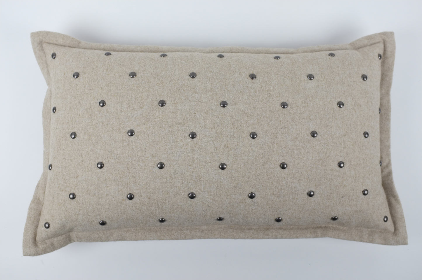 Khaki with Round Studs Lumbar Pillow