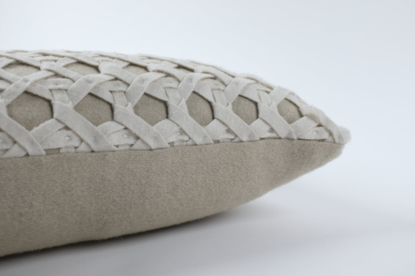 Khaki with White Basket Weave Lumbar Pillow