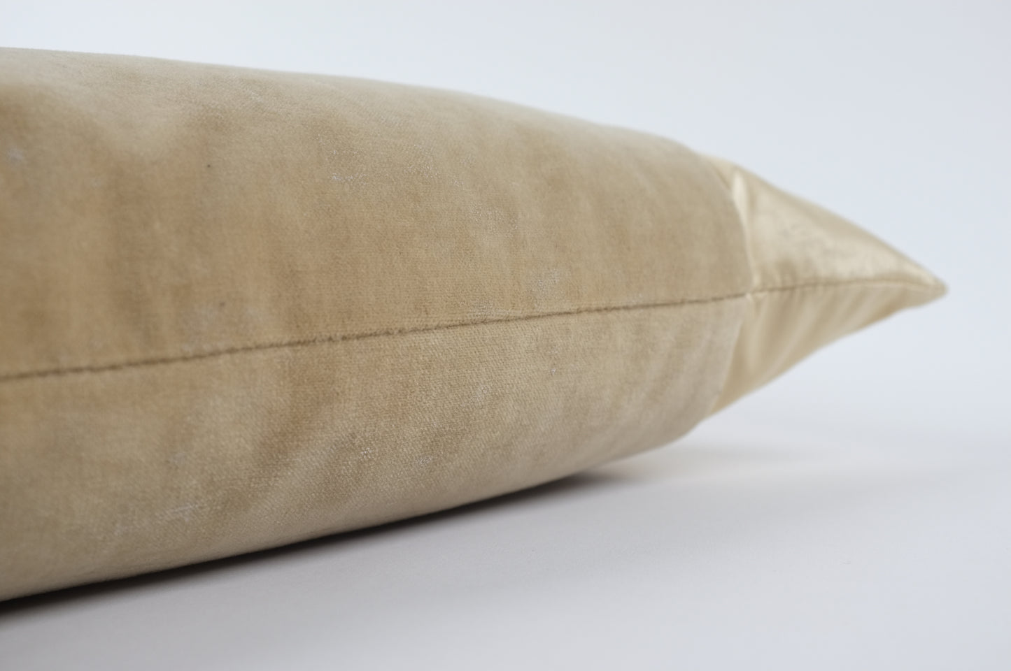 Gold Satin and Velvet Lumbar Pillow