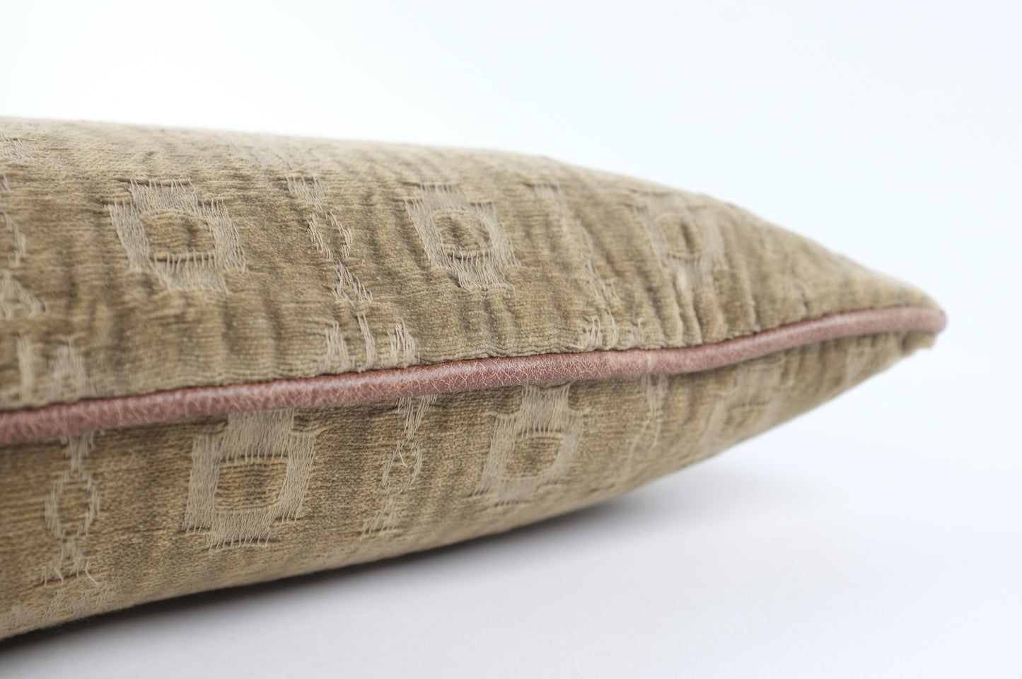 Dark Khaki Tonal Turkish Diamonds Lumbar Pillow